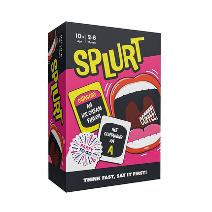 Gamewright - Party to Go - Splurt - Pensez vite, dites-le en premier - 10 ans et plus, 2-8 joueurs