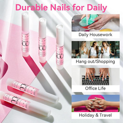 Makartt Strong Nail Glue, 5s Dries Quickly, No Need for Nail Lamp Cure, 5PCS Nail Glue Extra Strong For Acrylic Tips, Stick On Nails and False Nails, Long Lasting Nail Adhesive Glue for Fake Nails