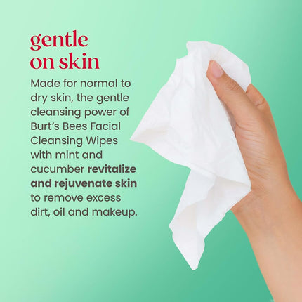 Burt's Bees Facial Cleansing Towelettes, Cucumber & Sage