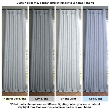 HPD Half Price Drapes Faux Linen Textured Room Darkening Curtains for Bedroom 96 Inches Long (1 Panel), 100W X 96L Extra Wide Curtains for Living Room Home Decor, Heather Grey