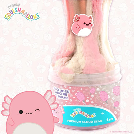 Original Squishmallows Archie The Axolotl Premium Cloud, 8 oz. Cotton Candy Scented with 3 Fun Add Ins, Great 6 Year Old Toys, Super Soft Sludge Toy