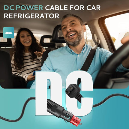 EUHOMY 8.2FT/2.5M 12V DC Power Cord Cable, DC Power Cord 12V for Car Refrigerator Portable Freezer Electric Cooler. 2 Pin Lead Cable Plug Wire Compatible with 12 Volt Refrigerator