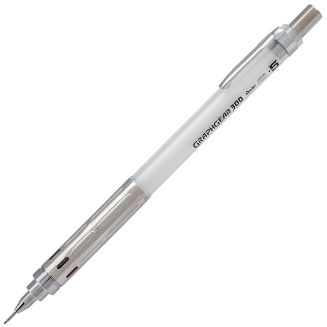 Lápiz mecánico Pentel GraphGear 300, caja de 12 lápices, blanco, 0.5mm
