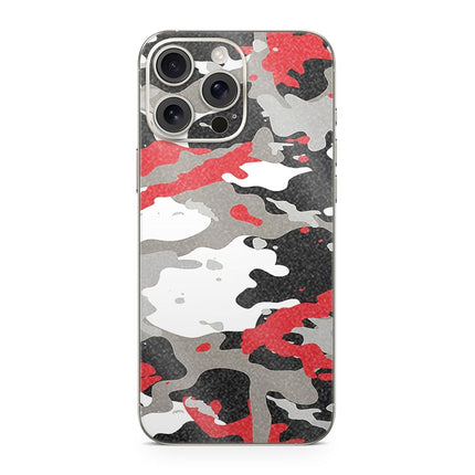 Glossy Glitter Phone Skin Compatible with Apple iPhone 16 Pro Max - Red Camo - Premium 3M Vinyl Protective Wrap Decal Cover - Easy to Apply | Crafted in The USA by MightySkins