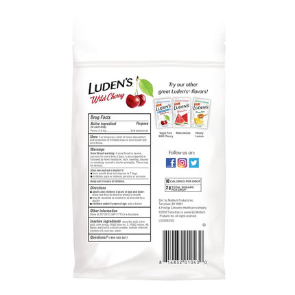 Wild Cherry Throat Drops | Deliciously Soothing | 30 Drops | 1 Bag