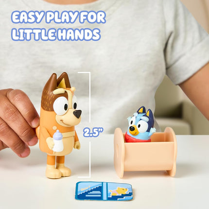 Bluey Figure 2 Pack Baby Race | 2 Figure Pack with Chilli and Baby with Accessories