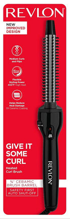 Revlon Long Lasting Loose Curls Curling Brush Iron, 3/4"