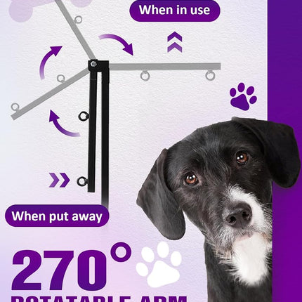 Breeze Touch Dog Grooming Arm - 35" Dog Grooming Table Arm with Clamp and Post, Loop Noose, No Sit Haunch Holder Grooming Restraint for Small & Medium Dogs