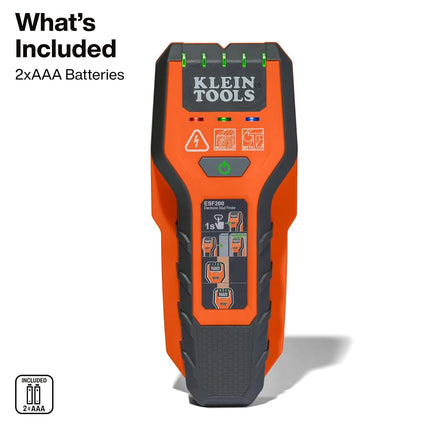 Klein Tools ESF200 Multi-scan dubbfinder and wall Scanner with LED Indicators, Fast Automatic Calibration, detect Wood, Metal and Live AC, one-Handed Operation, Compact wall Detector
