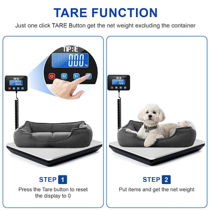 TIPRE Shipping Scale 660lbs for Packages,Heavy Duty Digital Postal Express Scale,1 oz High Accuracy with Charging Cable & Batteries,Extra Large Stainless Steel for Small Business,Warehouse,Home