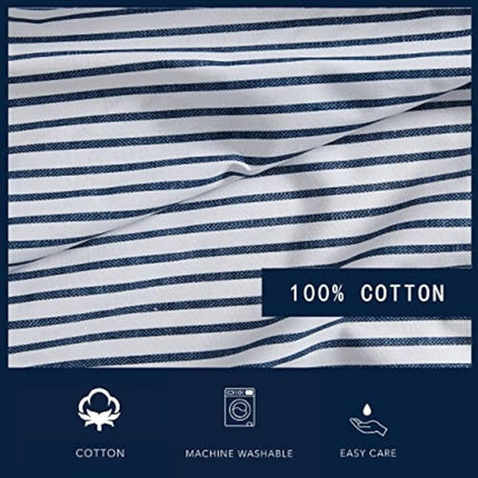 Nautica - Twin XL Sheets, Cotton Percale Bedding Set, Casual Home Decor, Dorm Room Essentials (Harmead Navy, Twin XL)