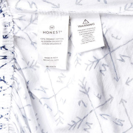HonestBaby Baby Organic Cotton Changing Pad Covers (Set of Two), Compass/Navy, One Size
