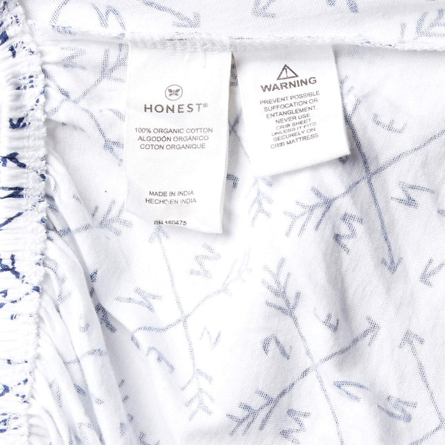 HonestBaby Baby Organic Cotton Changing Pad Covers (Set of Two), Compass/Navy, One Size