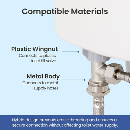 LUXE Bidet 7/8" x 7/8" x 1/2" Hybrid Metal & Plastic Cold Water T-Adapter for Bidets, Only Compatible with NEO Series Bidets Attachments