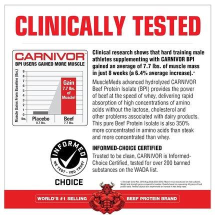 MuscleMeds CARNIVOR Beef Protein Isolate Powder, Muscle Building, Recovery, Lactose Free, Sugar Free, Fat, Free, 23g Protein, Fruity Cereal, 56 Servings