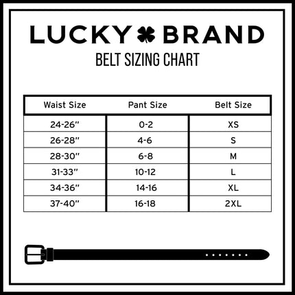 Lucky Brand Women's Leather Bold Fashion Statement Belts, Diamond Buckle - Black, S