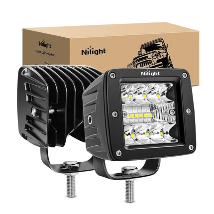Nilight 2PCS 3Inch 42W LED Cubes Upgraded Spot Flo