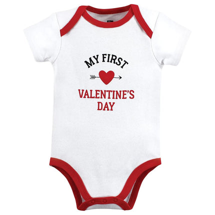 Lot de 3 bodys en coton Hudson Baby pour bébé unisexe, motif « Valentine Heartbreaker », 0-3 mois