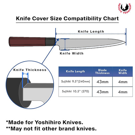 Yoshihiro Natural Magnolia Wood Saya Cover Blade Protector for Sujihiki Slicer (270mm)