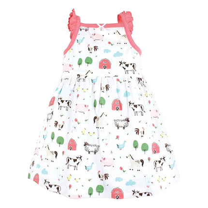 Vestidos de algodón para bebé de Hudson Baby, animales de granja, 18-24 meses