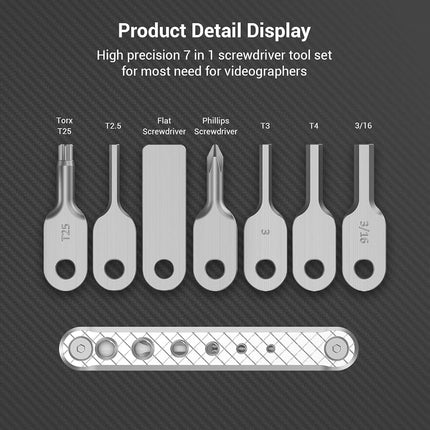 SMALLRIG Folding Tool Set with Screwdrivers and Wrenches, Tool Set with Seven Functional Tools Included - 2213