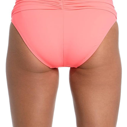 La Blanca Women's Island Goddess Banded Hipster Swimsuit Bottom Bikini, Hot Coral, 12