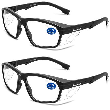 ProtectX Safety Reading Glasses 2.5 Diopter, Safet