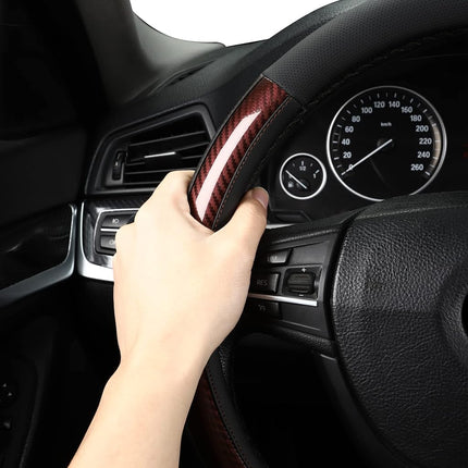 Housse de volant de voiture universelle en cuir microfibre 15", élastique, antidérapante, respirante et inodore, noire et marron