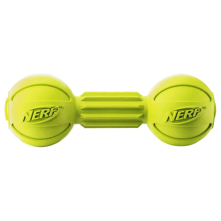 Nerf Dog Barbell Chew Toy, 7.5-Inch, Yellow
