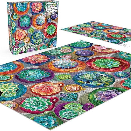 Buffalo Games - Gina Jane Lee - Succulent Selection - 1000 Piece Jigsaw Puzzle for Adults -Challenging Puzzle Perfect for Game Nights - Finished Size is 26.75 x 19.75