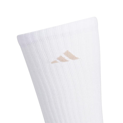 adidas Originals Men's Trefoil Crew Socks (6-Pair), White/Wonder Beige/Alumina Beige, Large