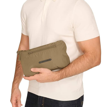 Cole Haan Men's Short Sleeve Self Packable Windbreaker, Olive, L
