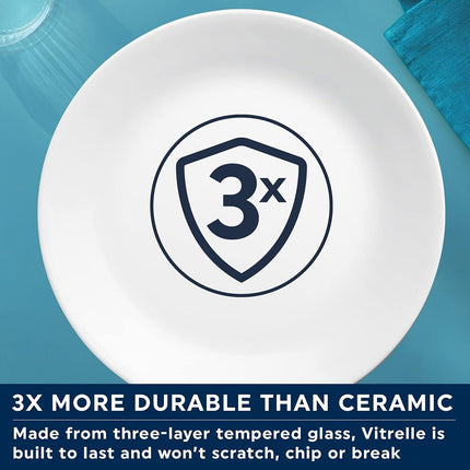 Corelle Dinnerware Set (4pc Set, Winter Frost White)-Set for 4 | Includes 4 x Cereal/Soup Bowls | 80% Recycled Glass | 3 X More Durable, Half the Space & Weight of Traditional Ceramic