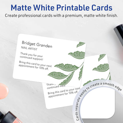 Avery Printable Rectangle Cards, Rounded Corners, Sure Feed Technology, 6" x 9", Matte White Cardstock, Print-to-the-Edge, Laser/Inkjet, 50 Total, Great for Postcards and Thank You Cards