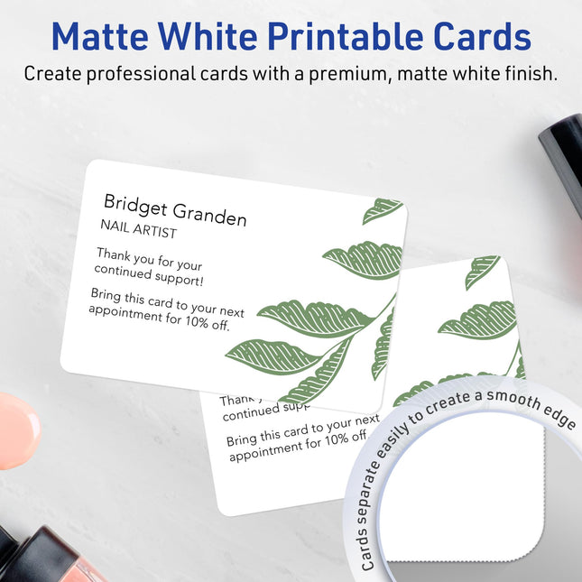Avery Printable Rectangle Cards, Rounded Corners, Sure Feed Technology, 6" x 9", Matte White Cardstock, Print-to-the-Edge, Laser/Inkjet, 50 Total, Great for Postcards and Thank You Cards