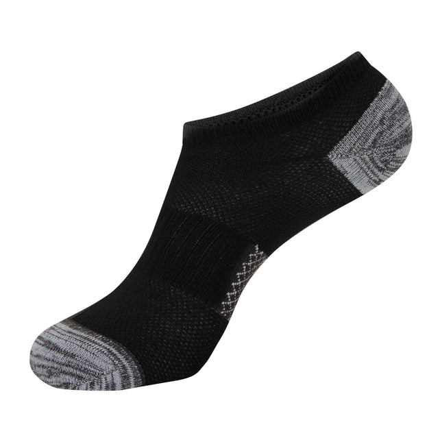 Hanes Calcetines Tobilleros Ligeros y Transpirables para Mujer, Paquete de 6 Pares, Diseño Acento Negro/Gris, Talla de Calzado: 5-9