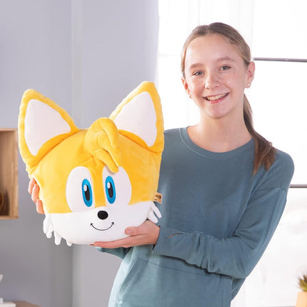 Club Mocchi- Mocchi- Sonic The Hedgehog Tails Mega Plush Toy, 15 inch