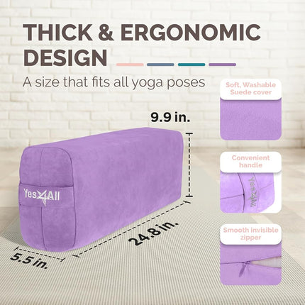 Yes4All Triple-Layer Sponge Bolster Pillow for Restorative Yoga & Meditation - Versatile Support Pillow, Balance & Pose Modification