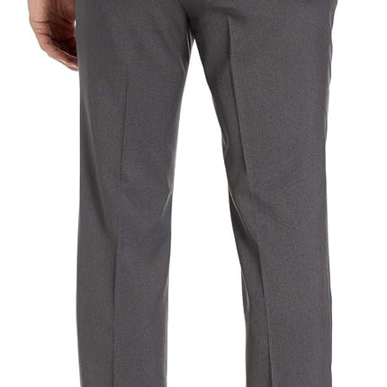 Kenneth Cole REACTION Men's Techni-Cole Mini Check Modern Fit Flat Front Dress Pant, Charcoal, 32Wx32L