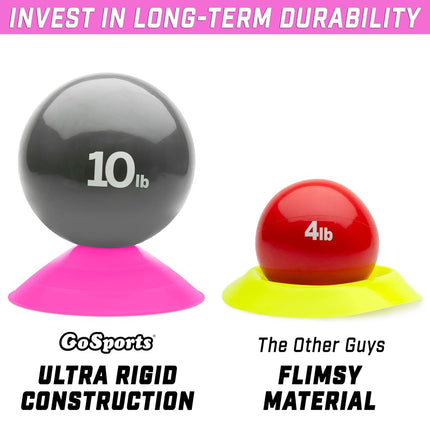 GoSports Premium Sports Cones for Agility Training and Drills - 20 Pack with Tote - Pink