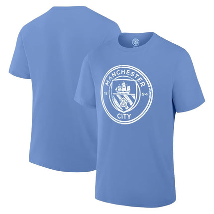 Icon Sports English Premiership Manchester City Mens Vintage Logo Short Sleeve T-Shirt, Light Blue, Small (MC163CT-LB)