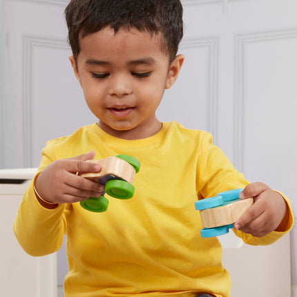 Melissa & Doug Premiers jeux - Voitures empilables en bois animaux (jouet de développement pour bébés et tout-petilles, 3 pièces)