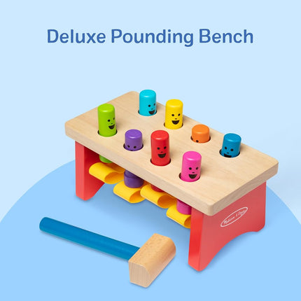 Melissa & Doug Deluxe Pounding Bench | Wooden Developmental Toy | Motor Skills | Problem Solving | 2+ | Gift for Boy or Girl
