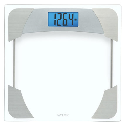 Taylor 400 Lb. Capacity Digital Glass Bathroom Scale with Stainless Steel Accents