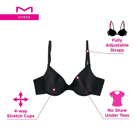 Sujetador estilo media copa Maidenform One Fab Fit para mujer, negro (Black), 32D UK