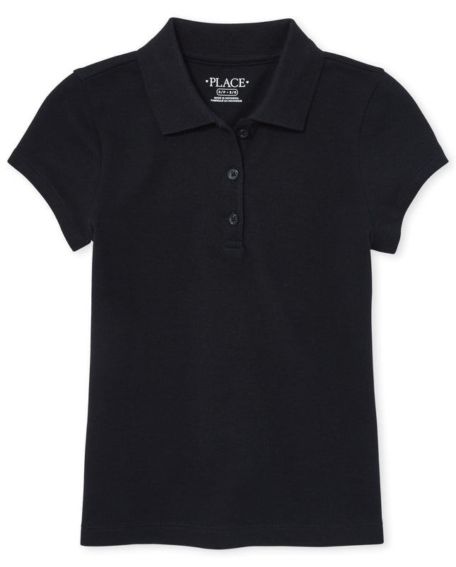 The Children's Place Girls' Uniform Pique Polo, Bl