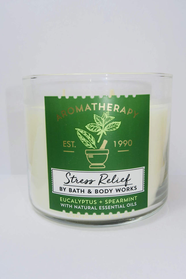 Vela Aromática de Aromaterapia Bath & Body Works Anti Estrés - Eucalipto + Hierbabuena