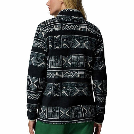Columbia Women's Benton Springs Printed 1/2 Snap, Fleece Pull Over, Black Deschutes Days, X-Large