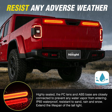 Nilight Trailer Tail Light Bar with 3-in-1 Running Stop Turn Signals Brake Light 2 Pack 9 Inch 100 LED Red & Amber Sequential Led Strip Light for Trailer RV Truck Boat Pickup SUV, 2 Years Warranty