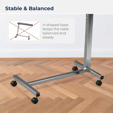 Drive Medical Non Tilt Top Overbed Table, Chrome